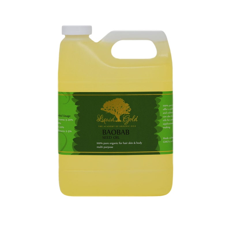 32 OZ Baobab Carrier Oil REFINED Fresh Cold Pressed 100% Pure Organic Natural Massage Skin Hair by Liquid Gold