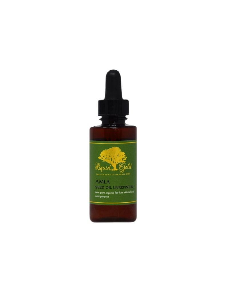 2 Oz with Glass Dropper AMLA OIL UNREFINED Indian Gooseberry Cold Pressed Pure Organic Hair Skin Carrier Oil by Liquid Gold